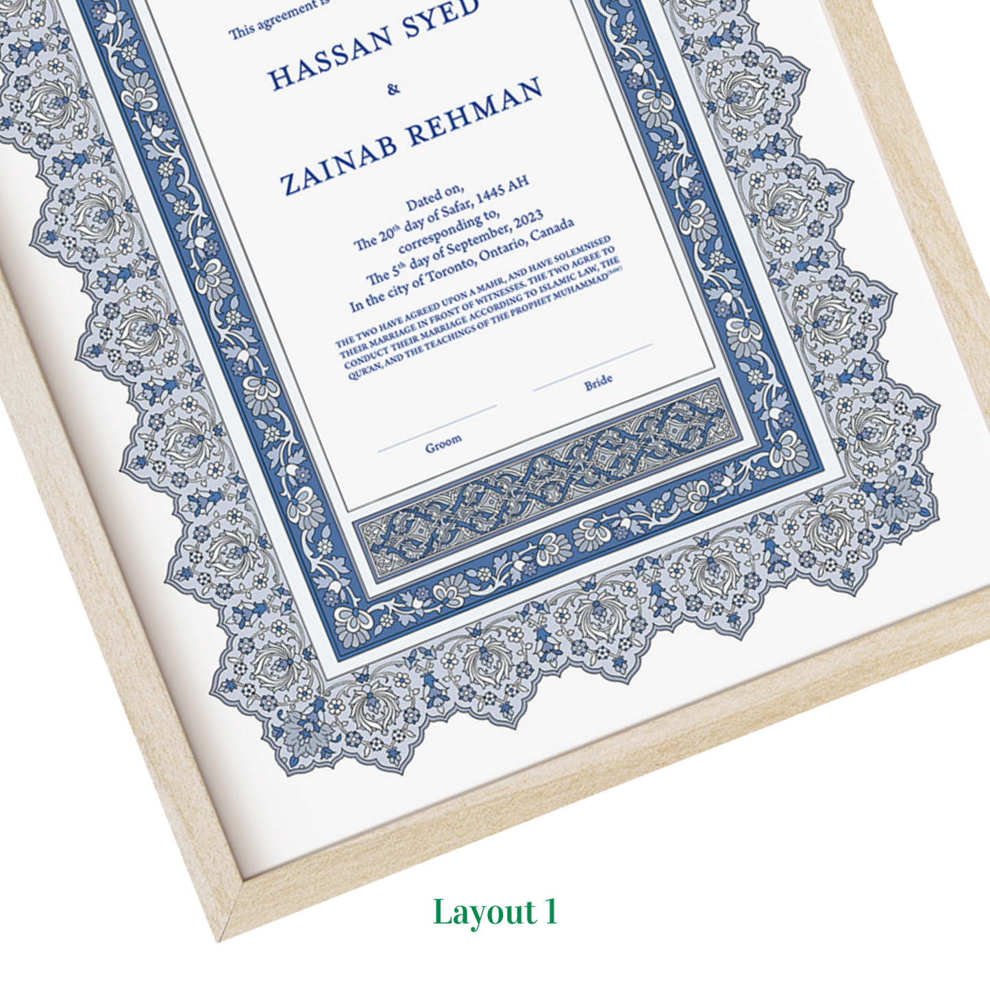 Tezhip Nikkah Certificate