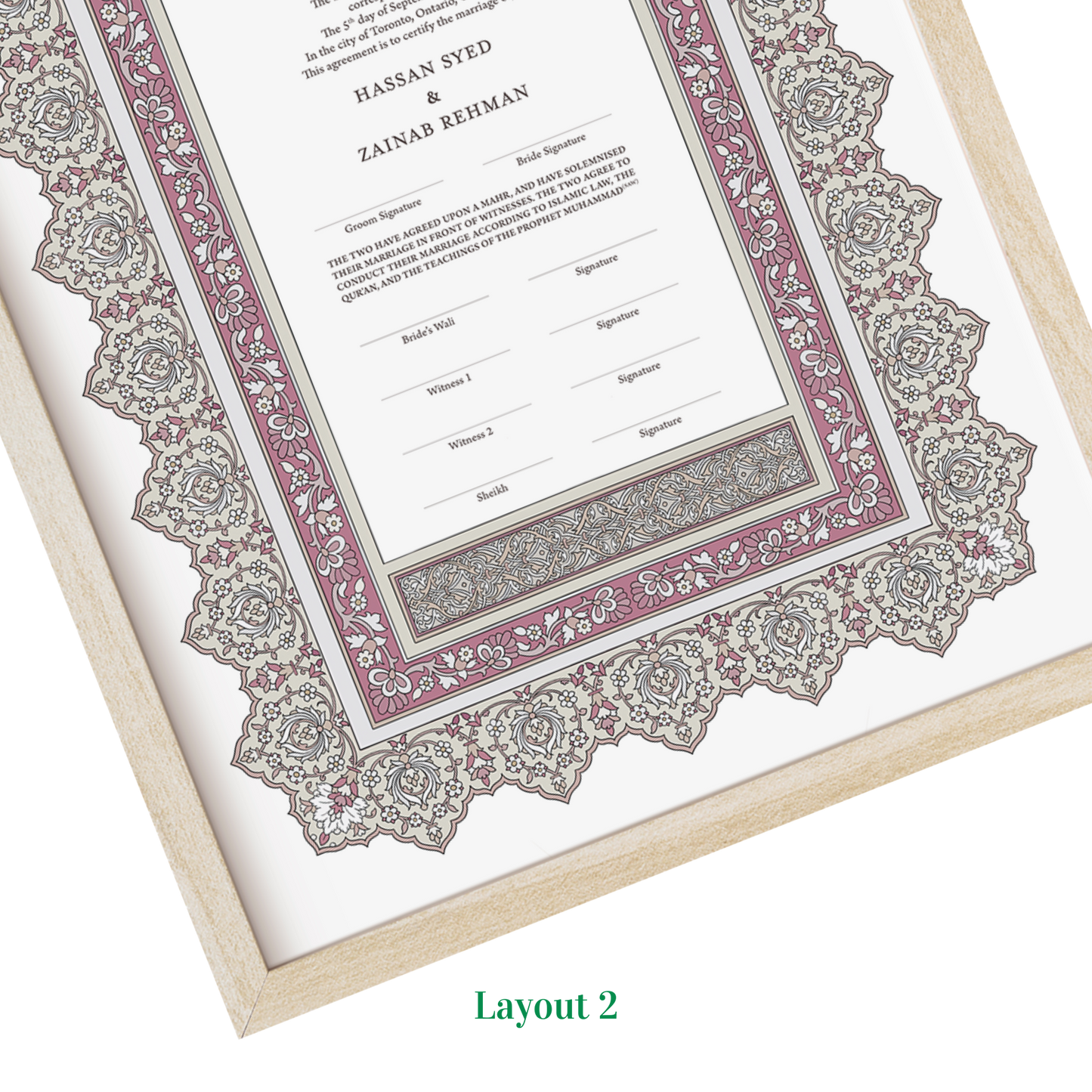 Tezhip Nikkah Certificate