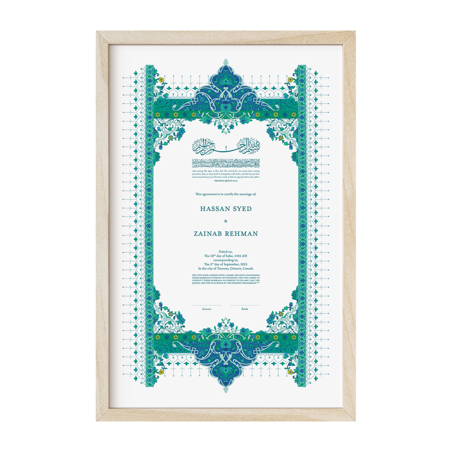 Ottoman Nikkah Certificate