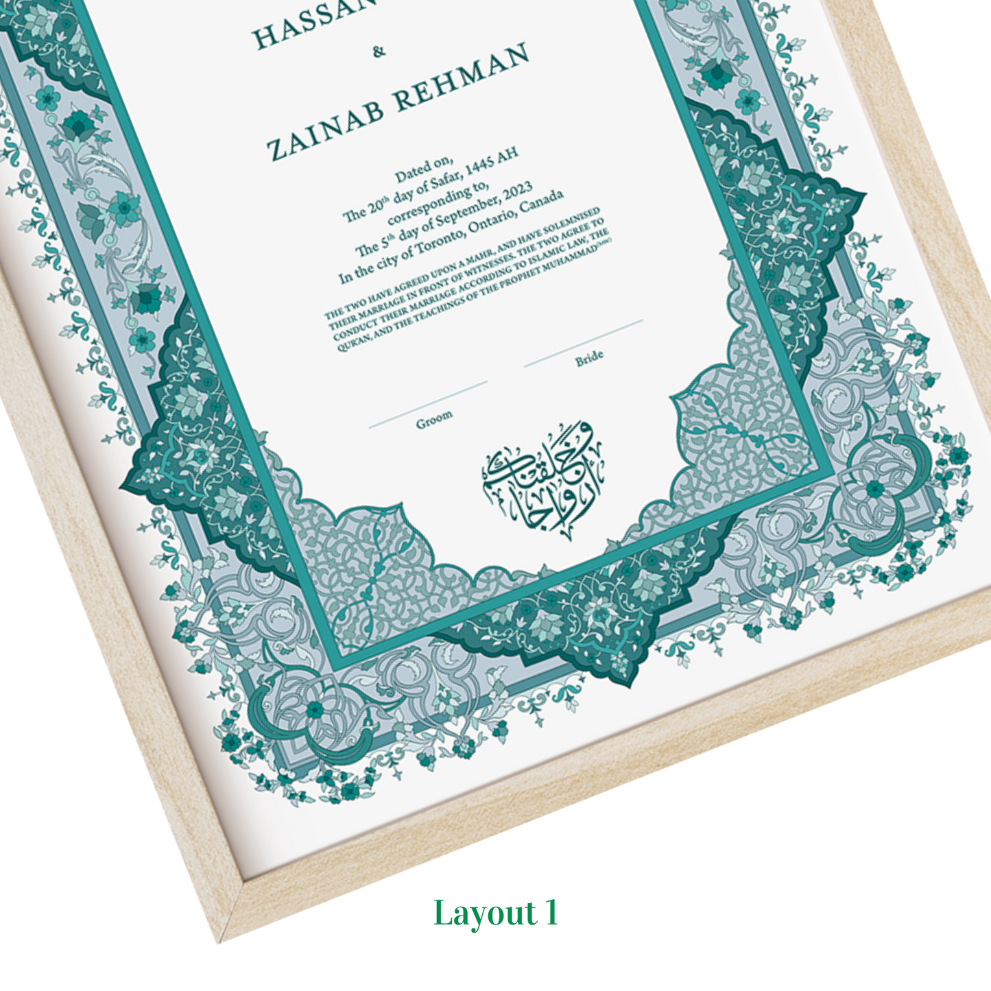 Luxury Nikkah Certificate