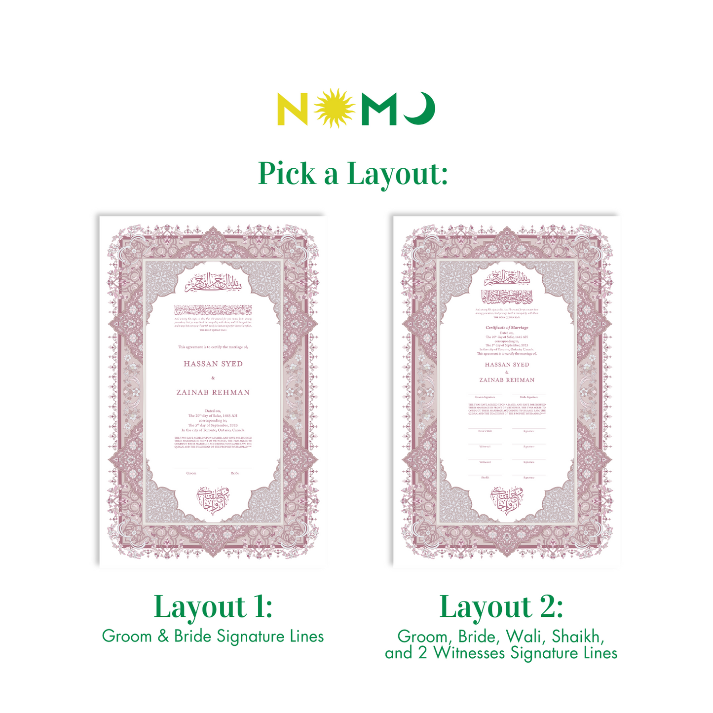 Luxury Nikkah Certificate